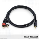 2x RCA naar 3.5mm mini Jack kabel,10m, m/m
