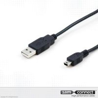 USB A naar Mini USB 2.0 kabel, 0.7m, m/m