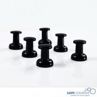 Magnetische jumbo push pins zwart 6st.
