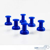 Magnetische jumbo push pins blauw 6st.