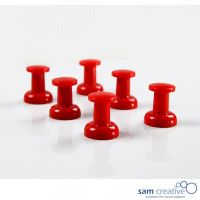 Magnetische jumbo push pins rood 6st.