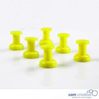 Magnetische jumbo push pins geel 6st.