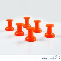 Magnetische jumbo push pins oranje 6st.