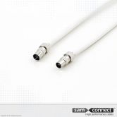 Coax RG 59 kabel, IEC connectoren, 3 m, m/f